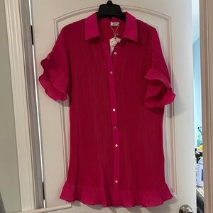 Elegant Pink Ruffled Dress